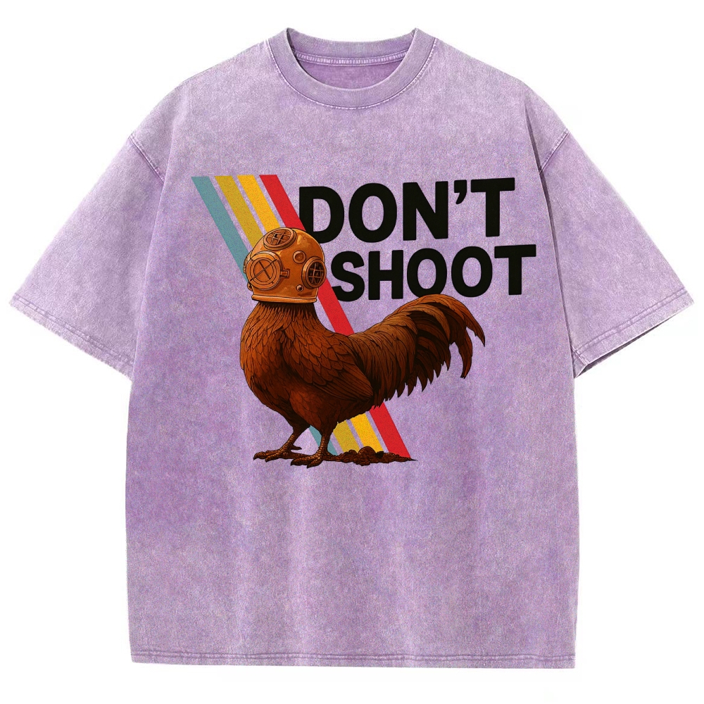 Diving Rooster "Don't Shoot" Washed T-Shirt