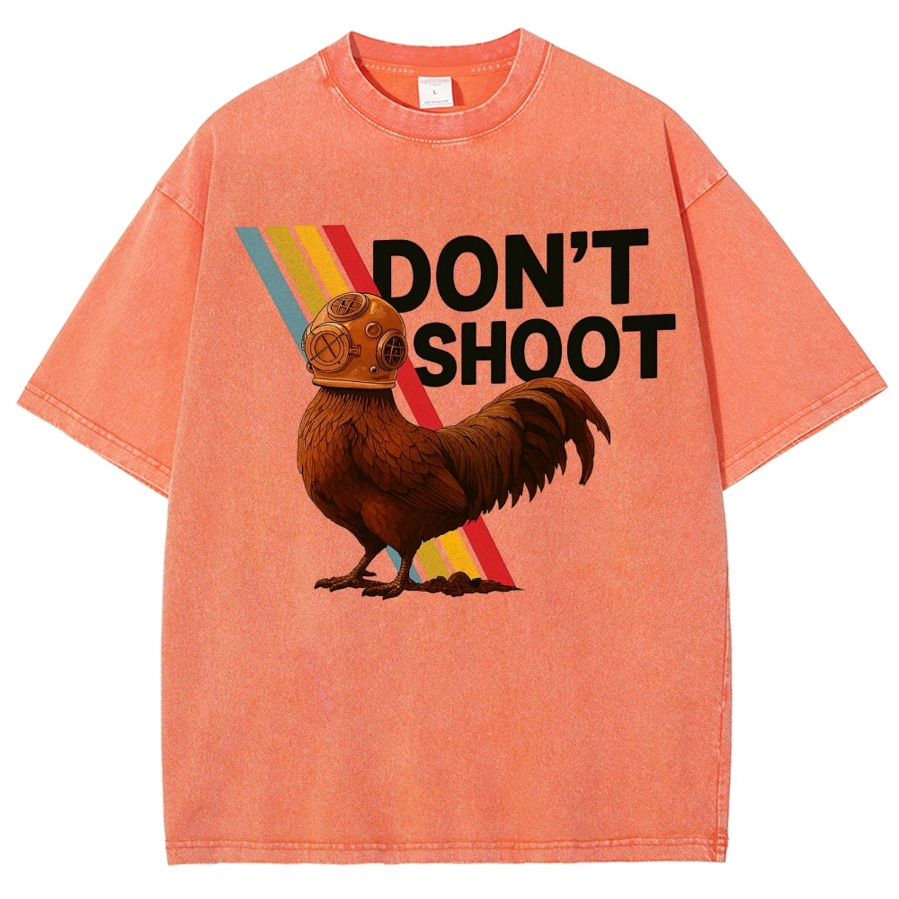 Diving Rooster "Don't Shoot" Washed T-Shirt