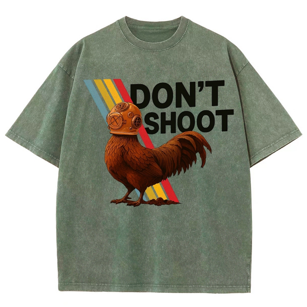 Diving Rooster "Don't Shoot" Washed T-Shirt