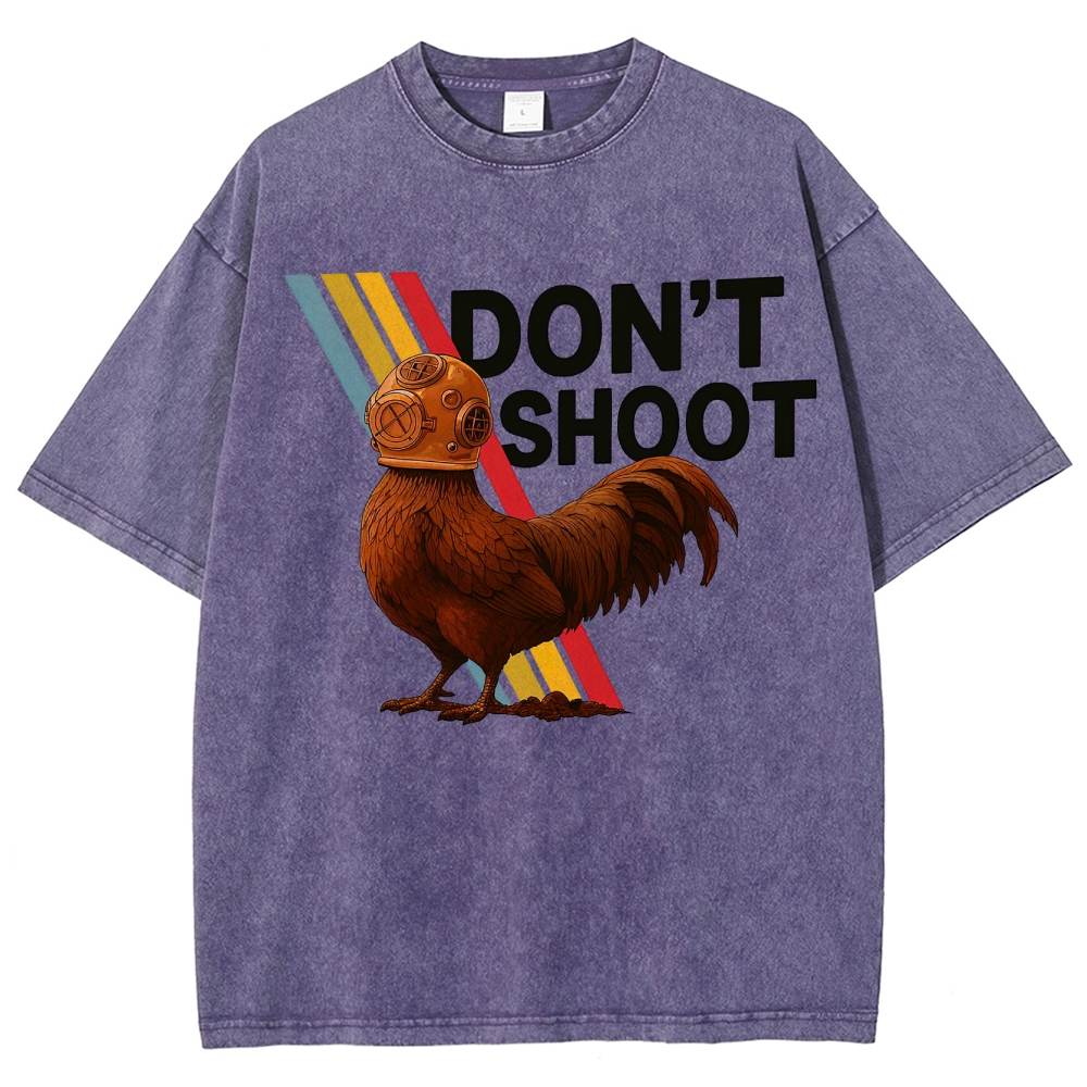 Diving Rooster "Don't Shoot" Washed T-Shirt