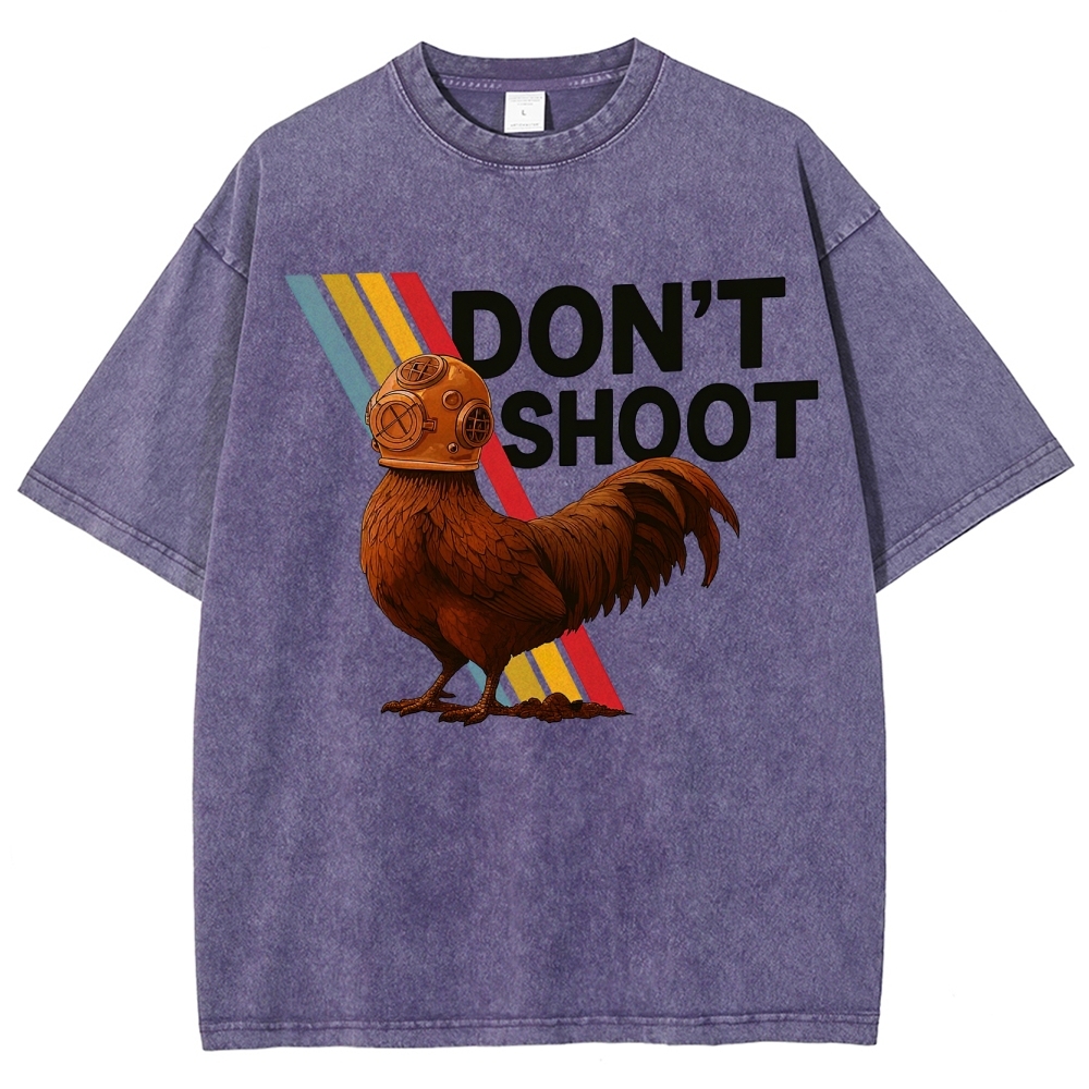 Diving Rooster "Don't Shoot" Washed T-Shirt