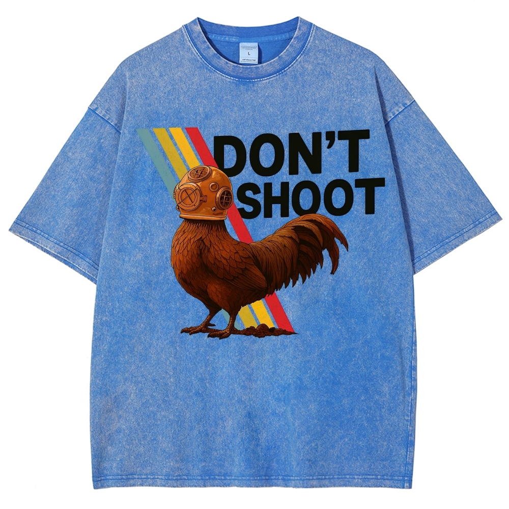 Diving Rooster "Don't Shoot" Washed T-Shirt