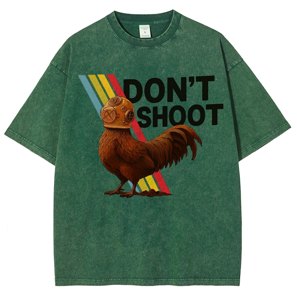 Diving Rooster "Don't Shoot" Washed T-Shirt