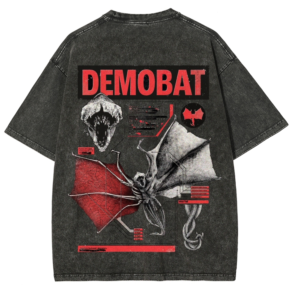 Demobat Anatomy Chart Washed T-Shirt
