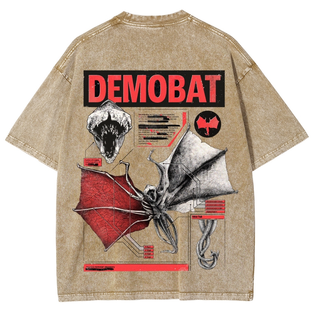 Demobat Anatomy Chart Washed T-Shirt