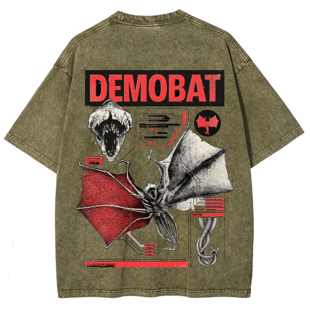 Demobat Anatomy Chart Washed T-Shirt