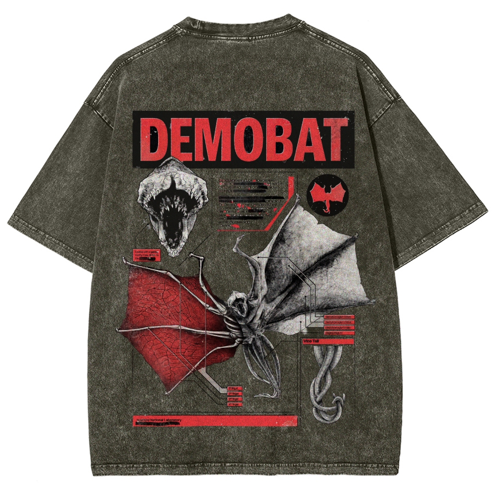 Demobat Anatomy Chart Washed T-Shirt