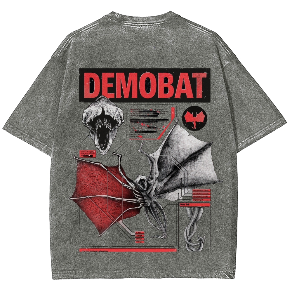 Demobat Anatomy Chart Washed T-Shirt