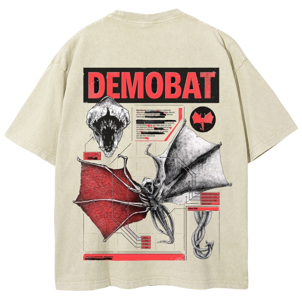 Demobat Anatomy Chart Washed T-Shirt