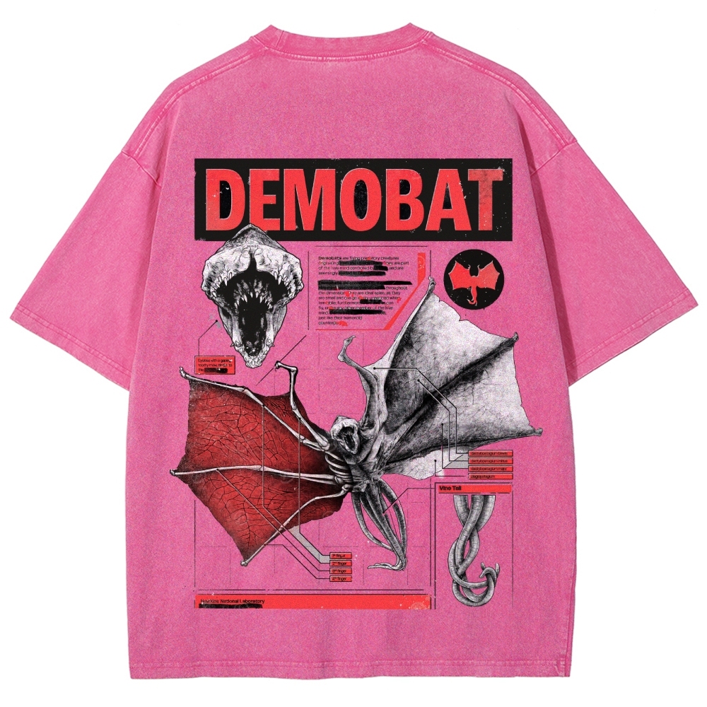 Demobat Anatomy Chart Washed T-Shirt