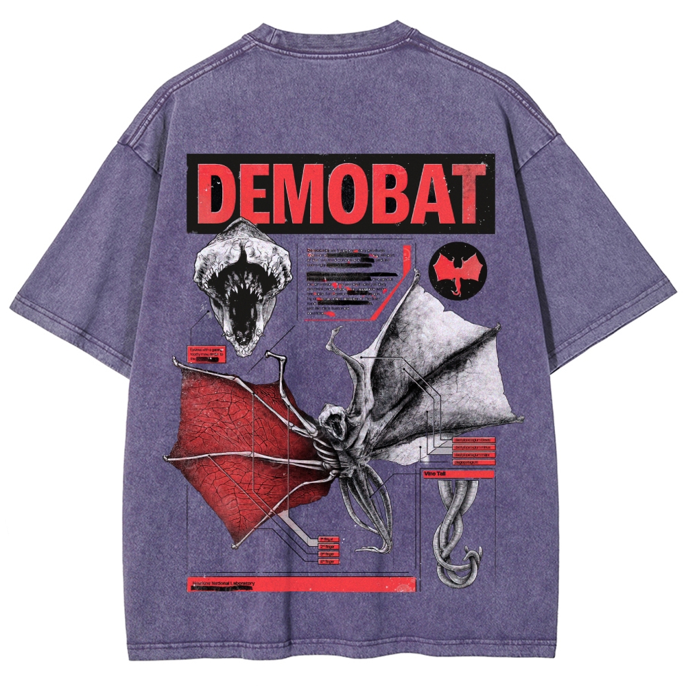 Demobat Anatomy Chart Washed T-Shirt