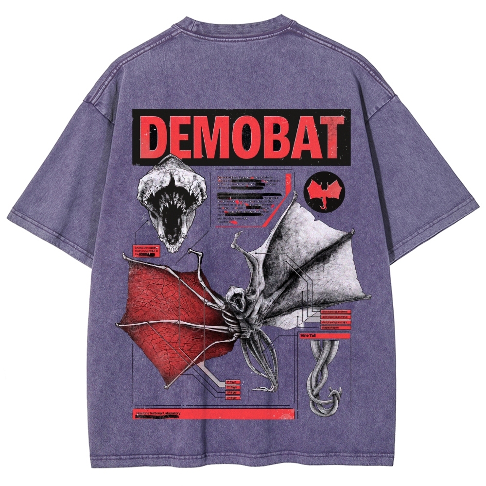 Demobat Anatomy Chart Washed T-Shirt
