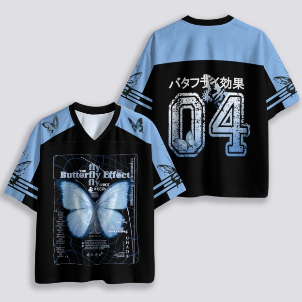 Blue Butterfly Breathable Mesh Jersey 