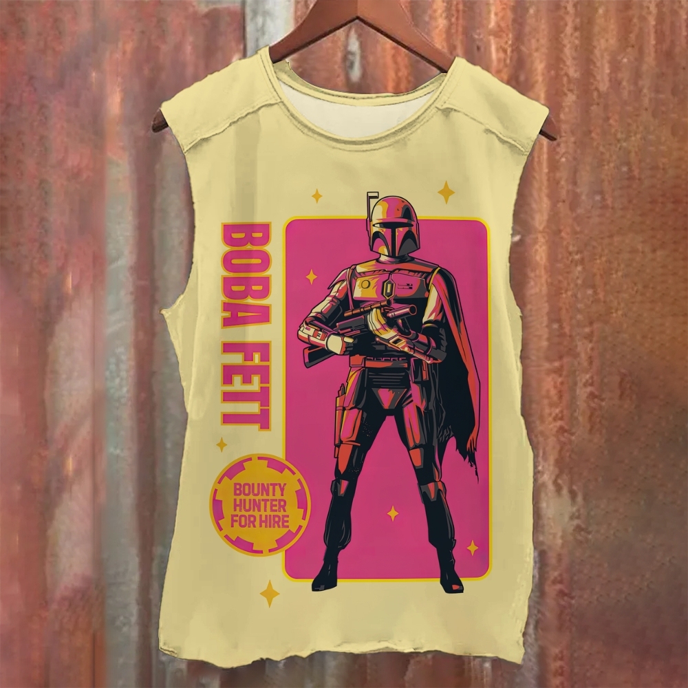 Boba Fett "Bounty Hunter For Hire" Pink Tank Top