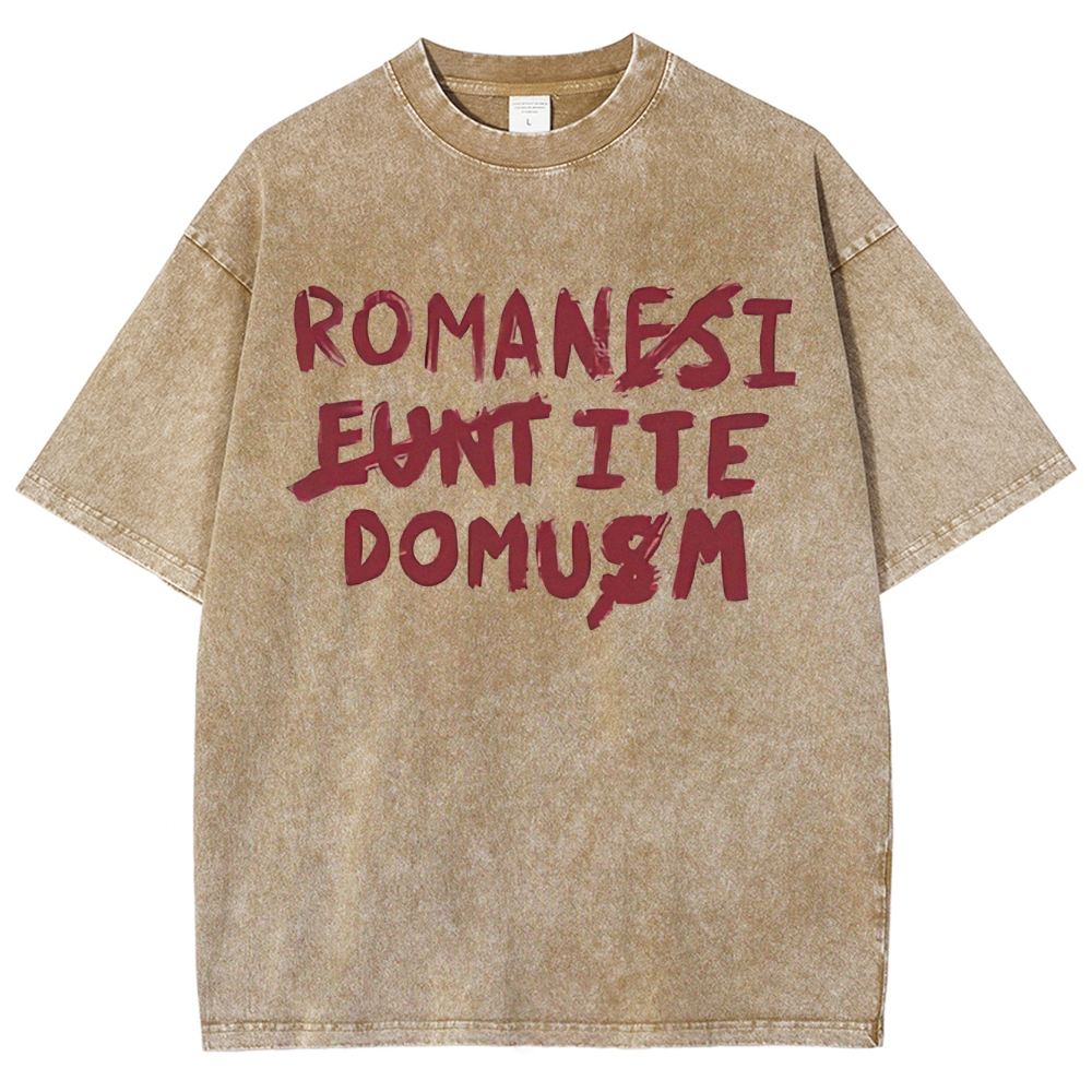"Romanes Eunt Domus" Graffiti  Washed T-Shirt