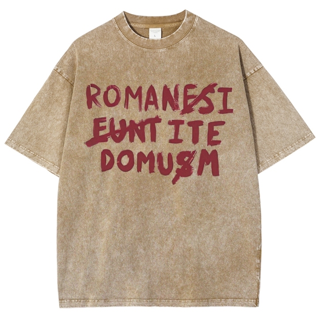 "Romanes Eunt Domus" Graffiti  Washed T-Shirt