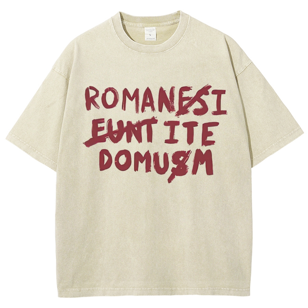 "Romanes Eunt Domus" Graffiti  Washed T-Shirt