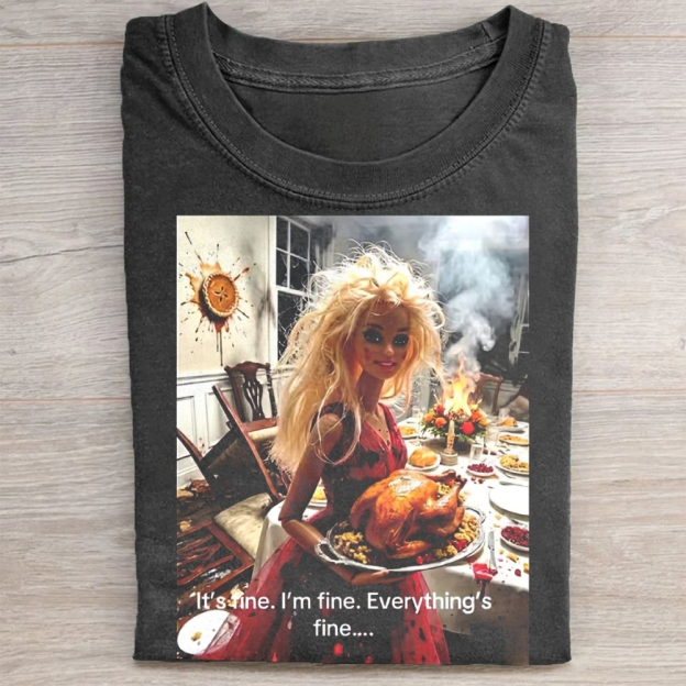 Funny Doll Face Meme Washed Tee 