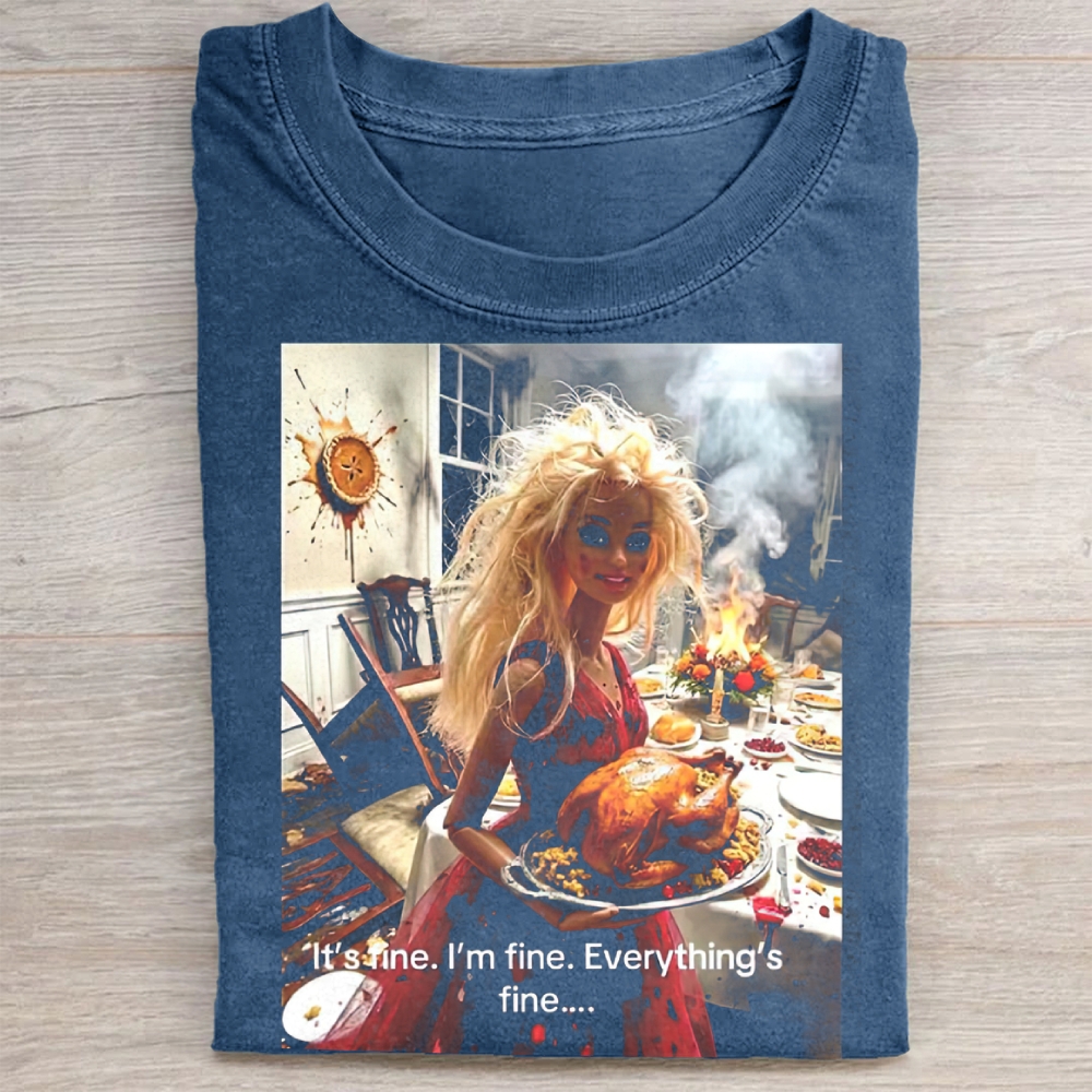 Funny Doll Face Meme Washed Tee 