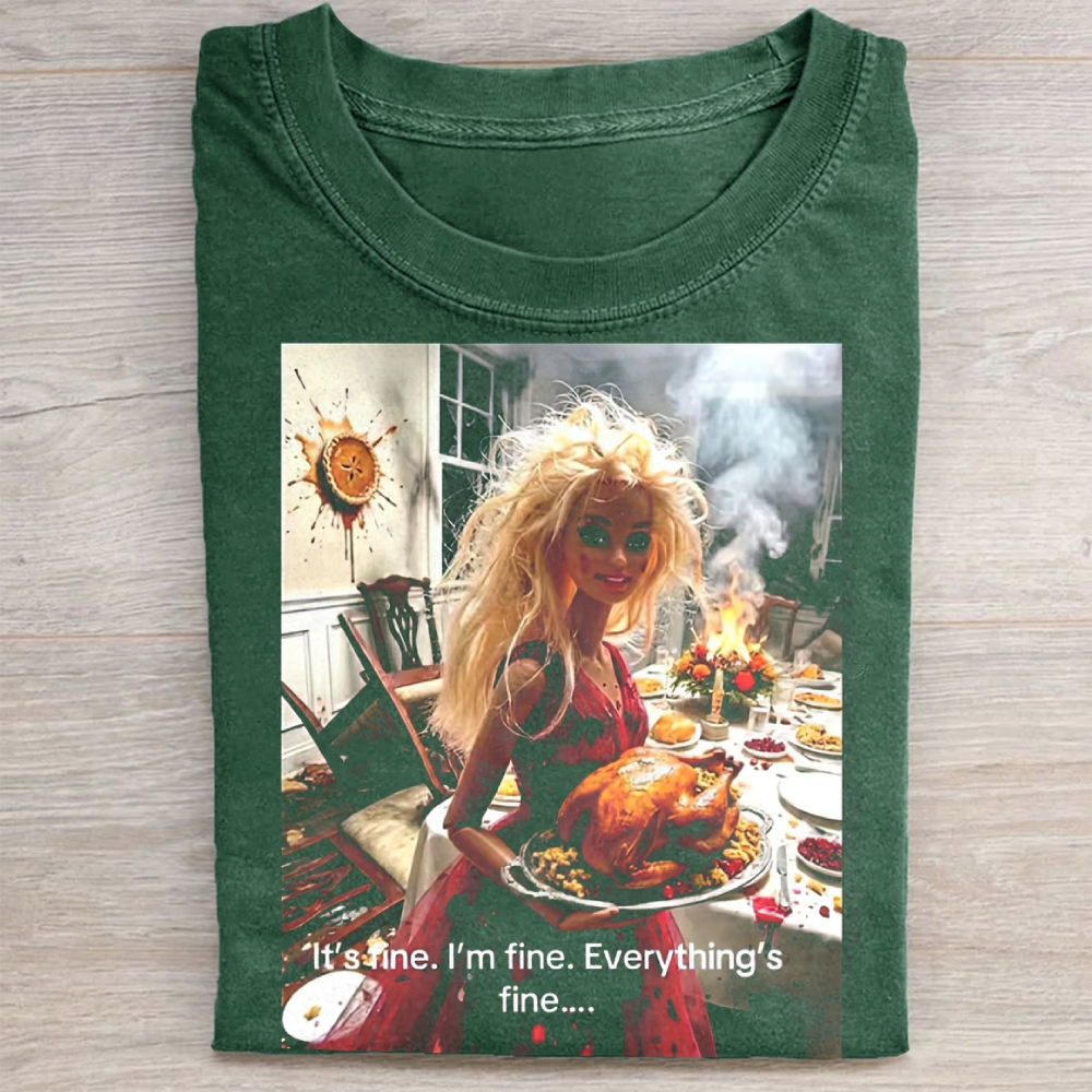 Funny Doll Face Meme Washed Tee 