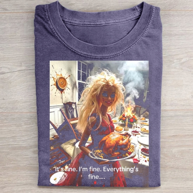 Funny Doll Face Meme Washed Tee 