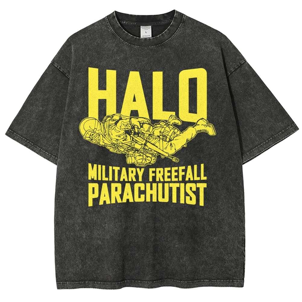 Military Freefall Parachutist  Washed T-Shirt 