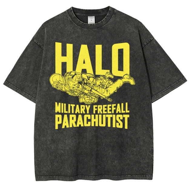Military Freefall Parachutist  Washed T-Shirt 