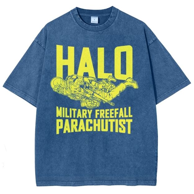 Military Freefall Parachutist  Washed T-Shirt 