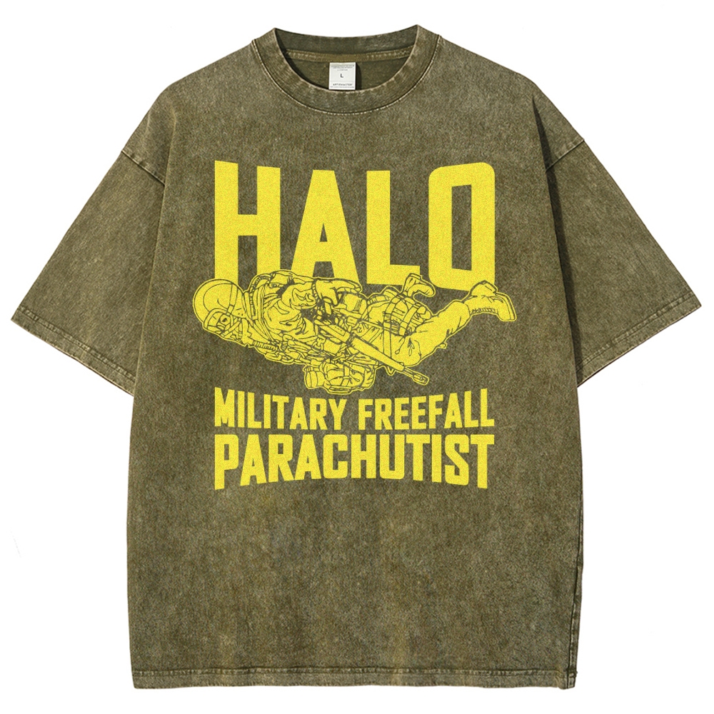 Military Freefall Parachutist  Washed T-Shirt 