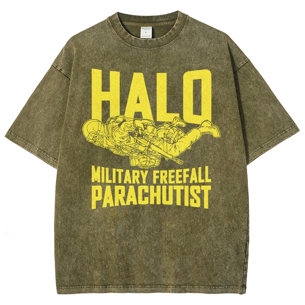 Military Freefall Parachutist  Washed T-Shirt 