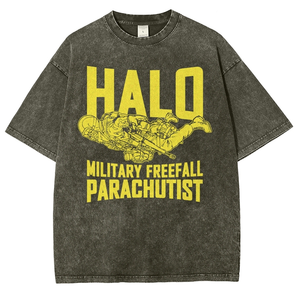 Military Freefall Parachutist  Washed T-Shirt 