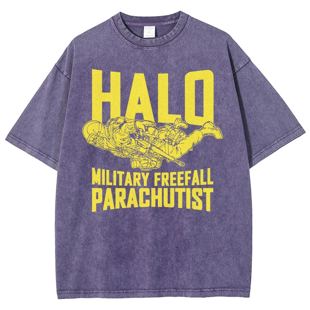 Military Freefall Parachutist Washed T-Shirt