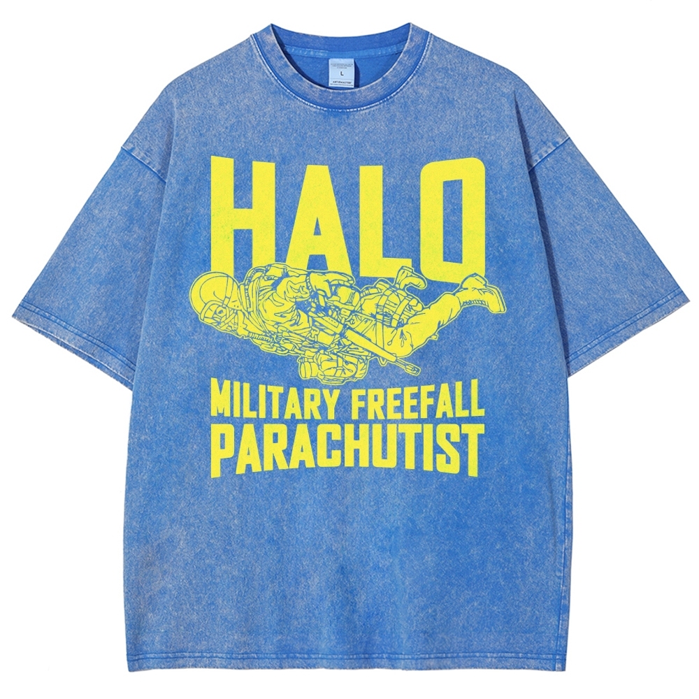 Military Freefall Parachutist  Washed T-Shirt 