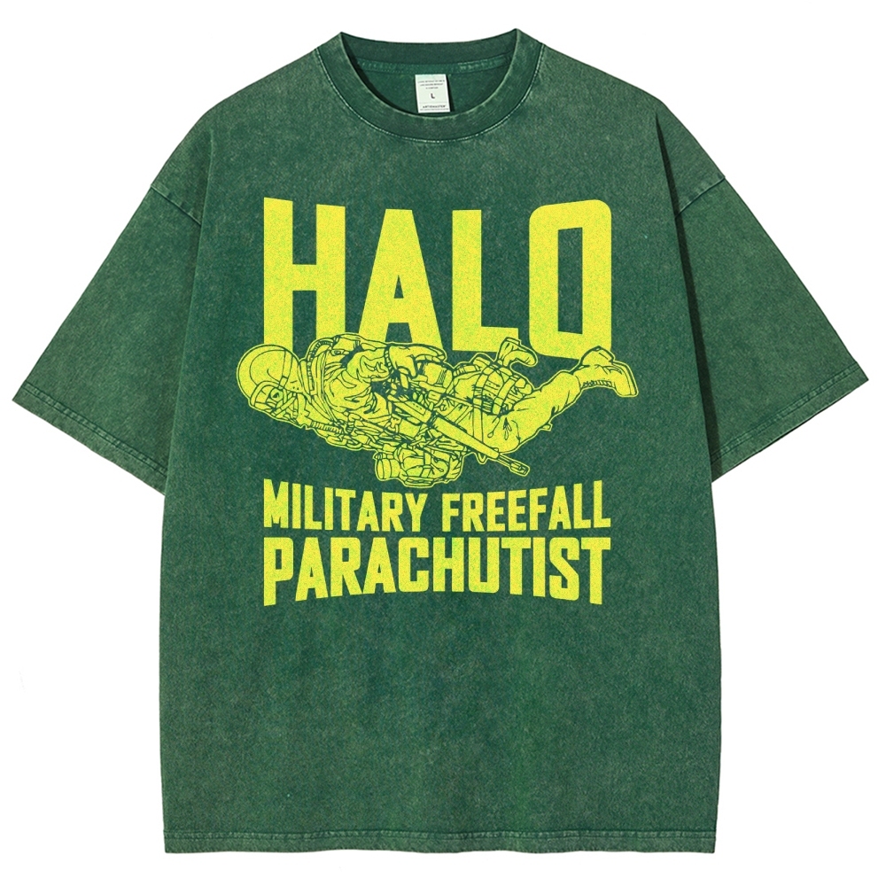Military Freefall Parachutist  Washed T-Shirt 