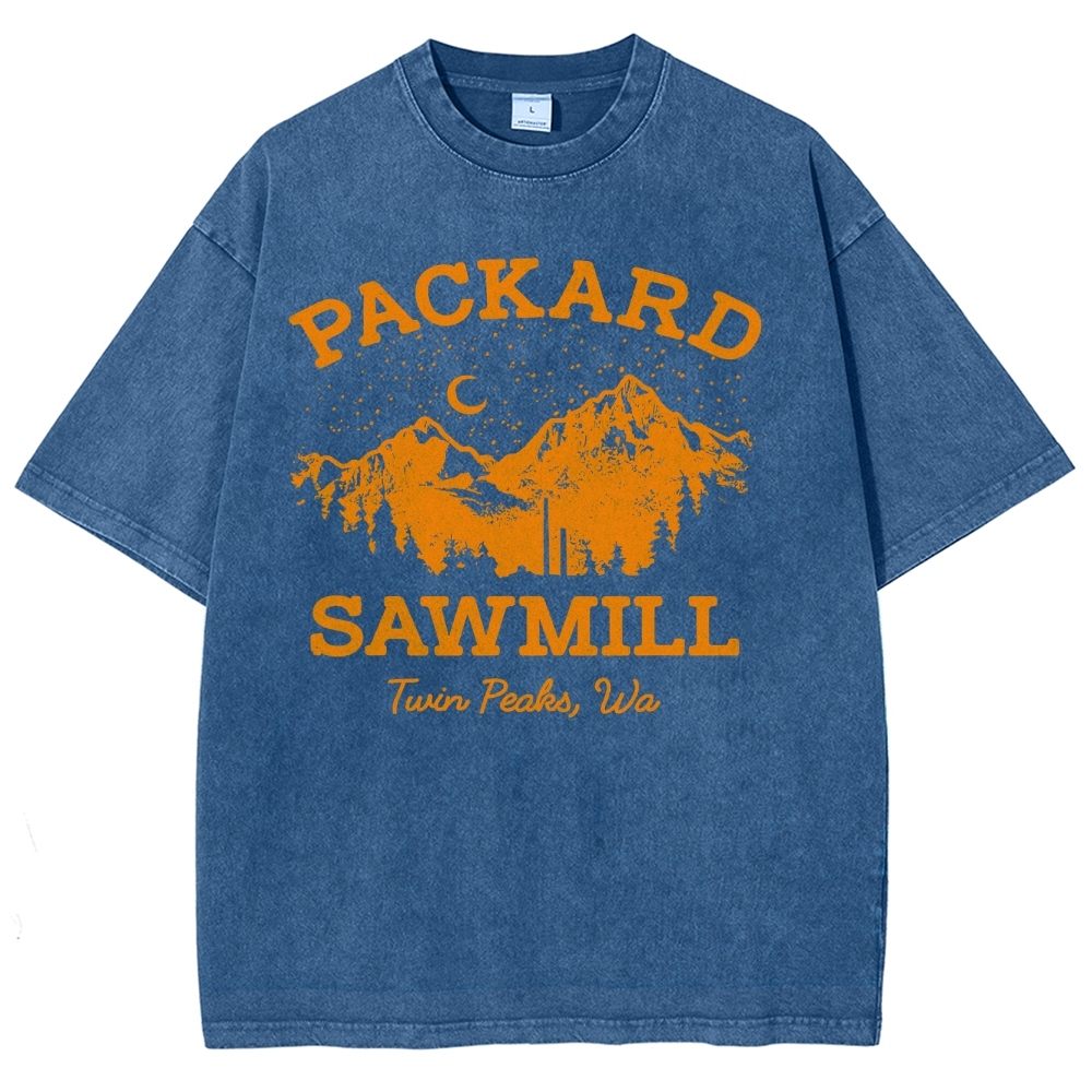 Rustic Mountain Sawmill Retro Washed T-Shirt 