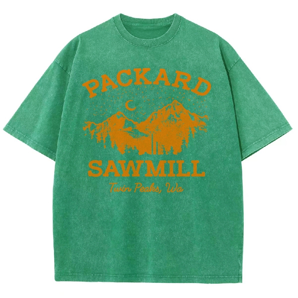 Rustic Mountain Sawmill Retro Washed T-Shirt 
