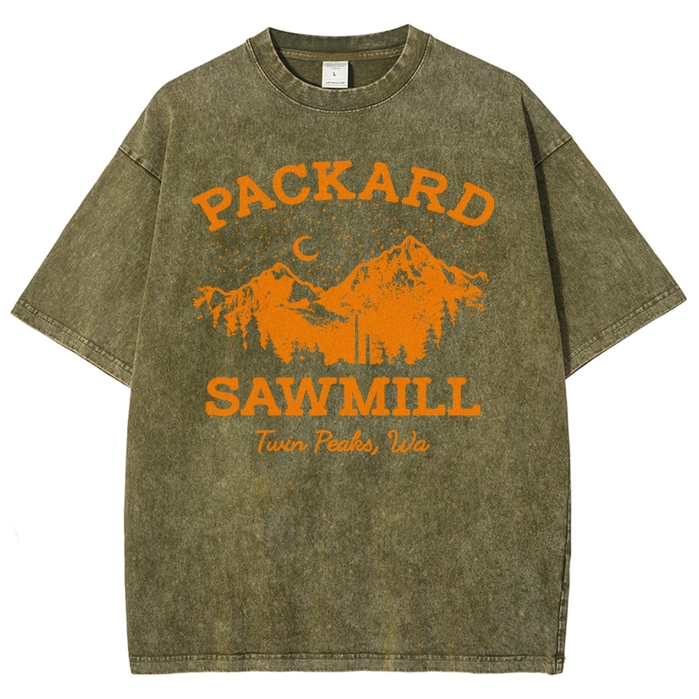 Rustic Mountain Sawmill Retro Washed T-Shirt 
