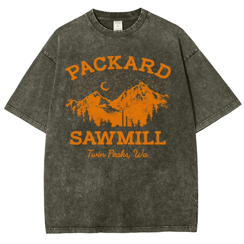 Rustic Mountain Sawmill Retro Washed T-Shirt 