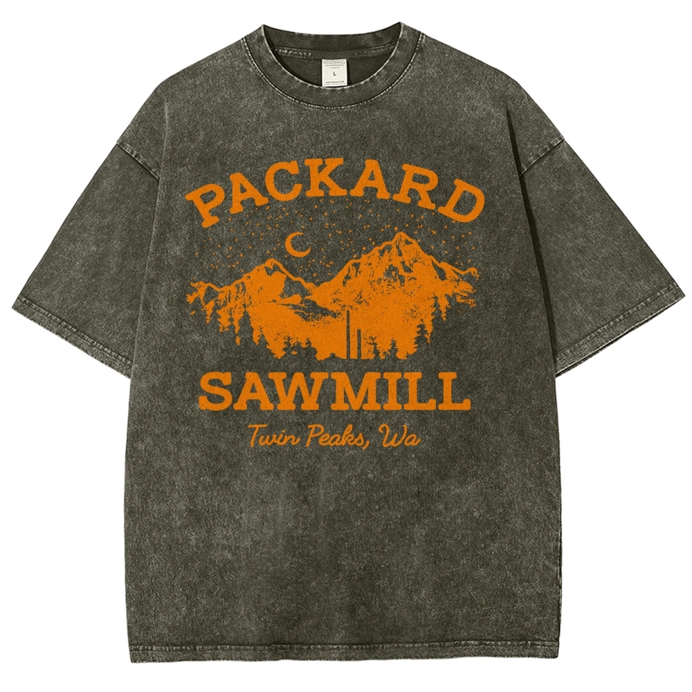 Rustic Mountain Sawmill Retro Washed T-Shirt 