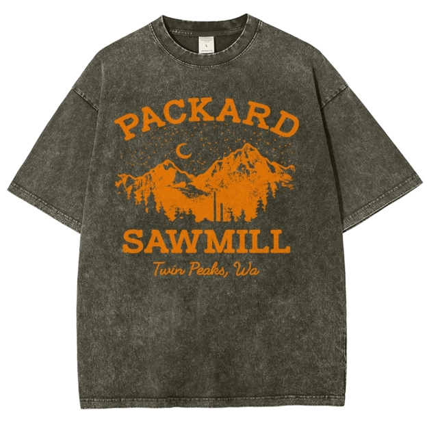 Rustic Mountain Sawmill Retro Washed T-Shirt 