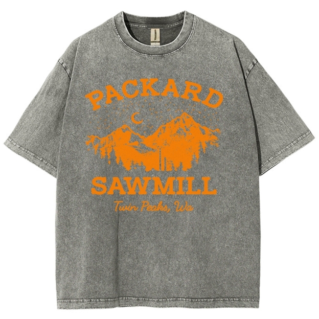 Rustic Mountain Sawmill Retro Washed T-Shirt 