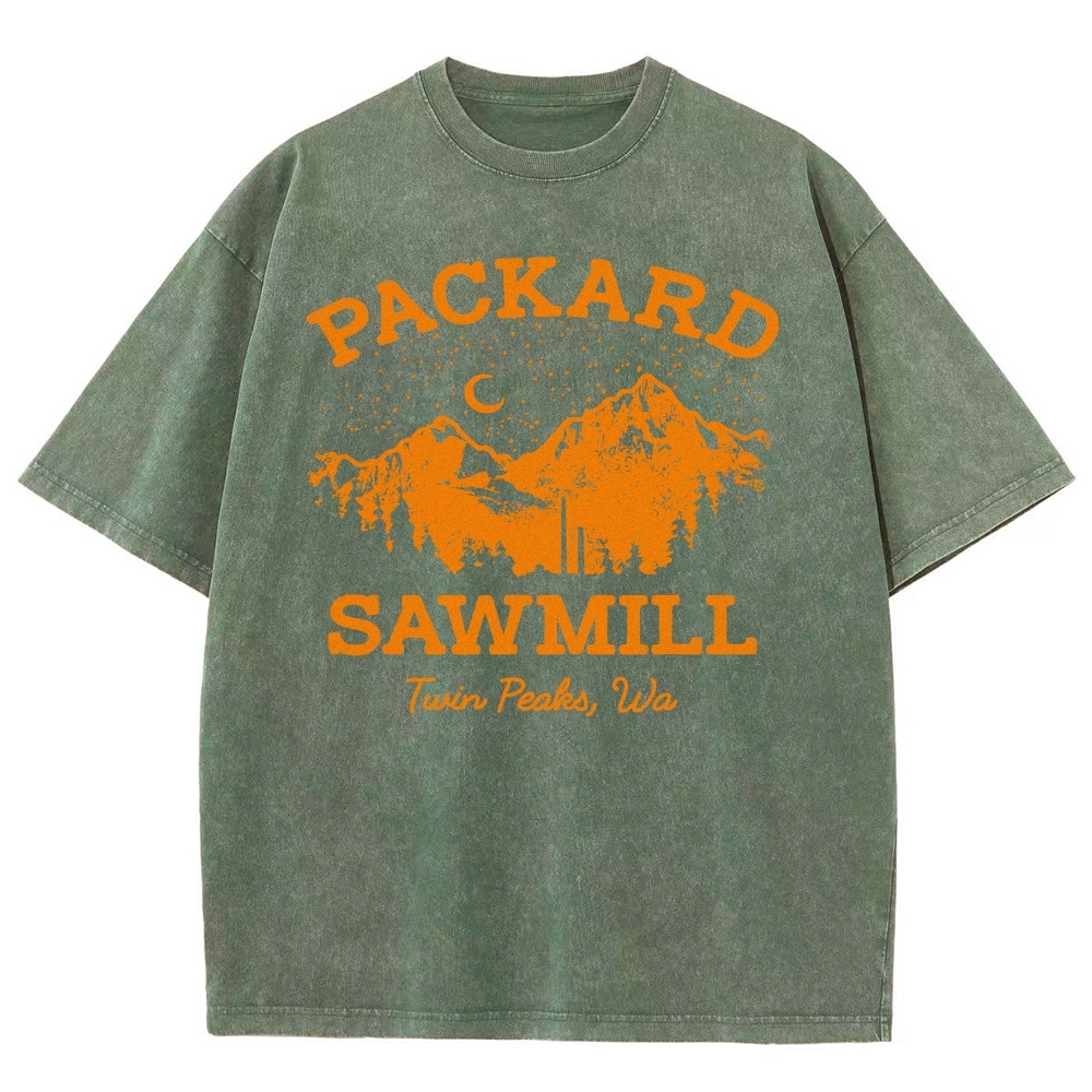 Rustic Mountain Sawmill Retro Washed T-Shirt 