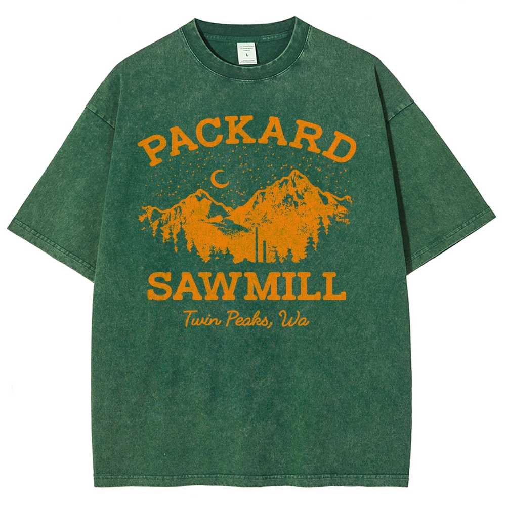 Rustic Mountain Sawmill Retro Washed T-Shirt 