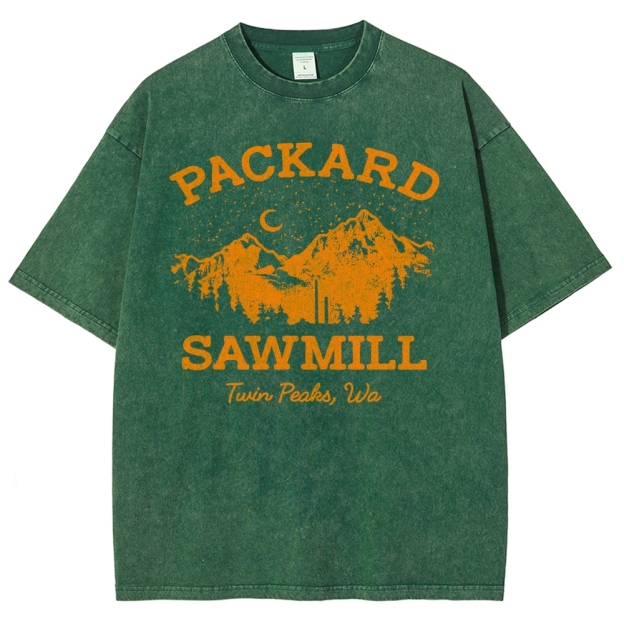 Rustic Mountain Sawmill Retro Washed T-Shirt 