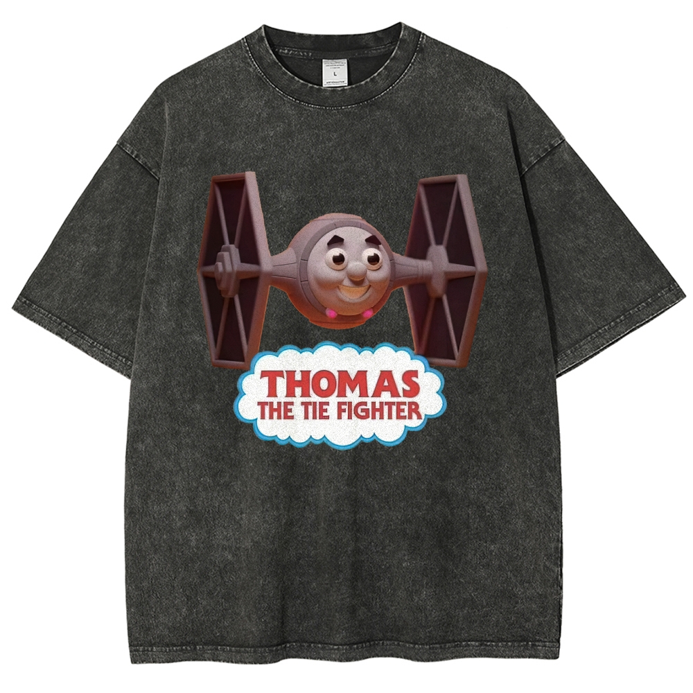 "Thomas The Tie Fighter" Pilot Parody Washed T-Shirt
