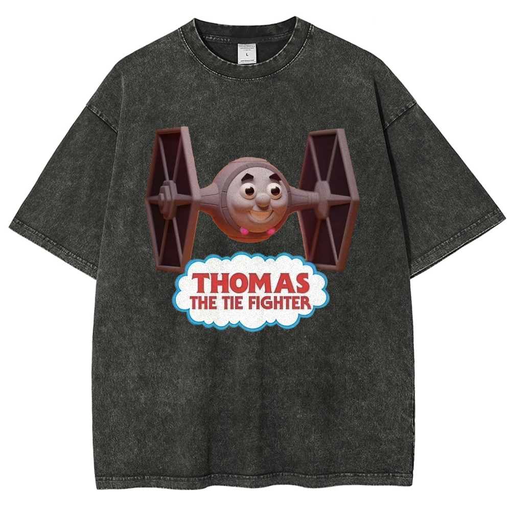 "Thomas The Tie Fighter" Pilot Parody Washed T-Shirt