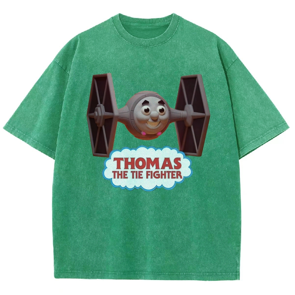 "Thomas The Tie Fighter" Pilot Parody Washed T-Shirt