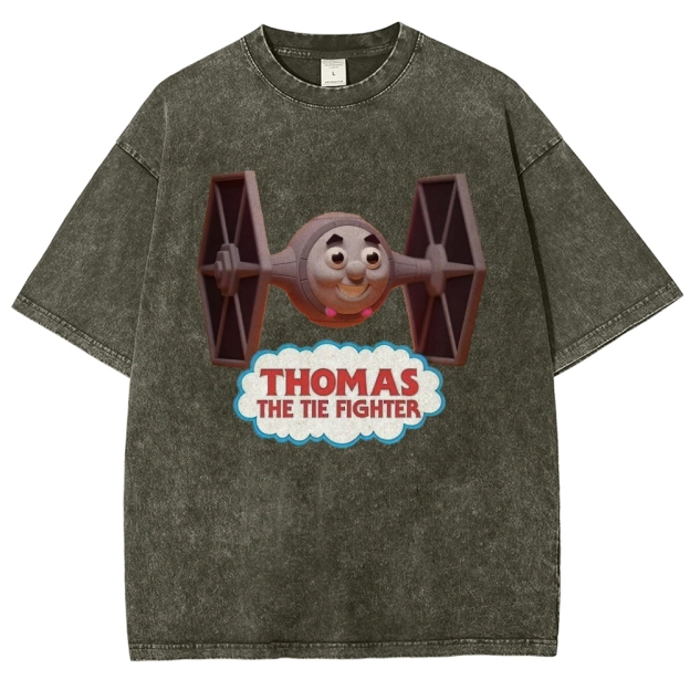 "Thomas The Tie Fighter" Pilot Parody Washed T-Shirt