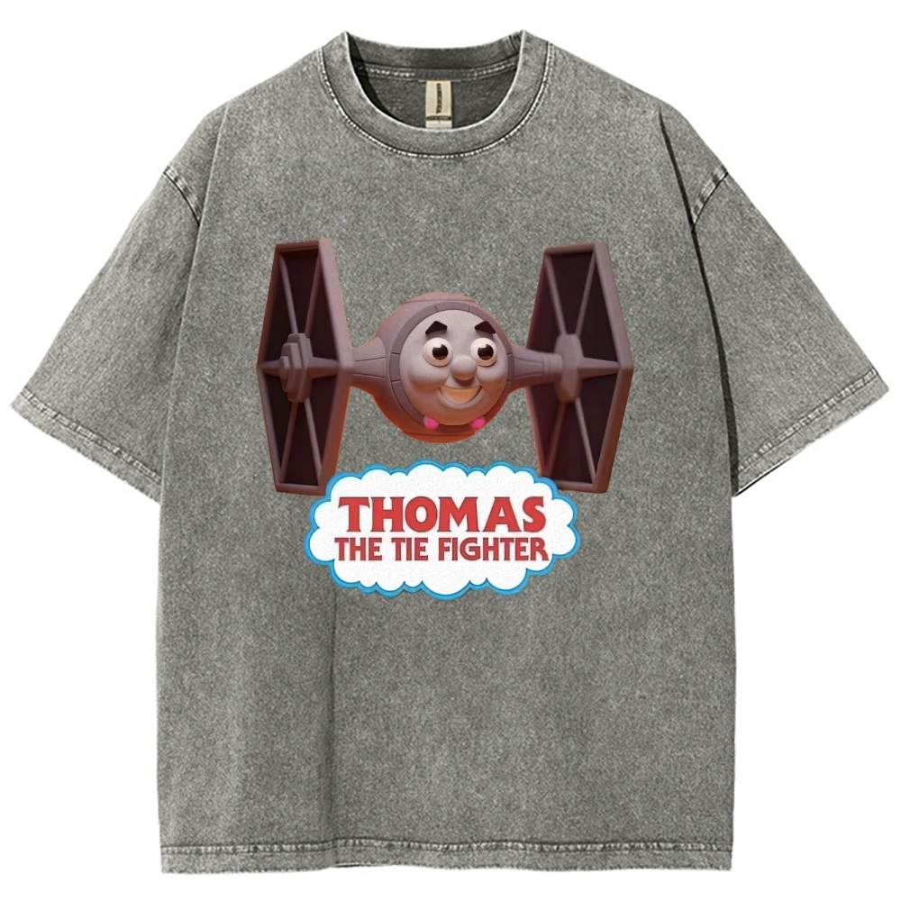 "Thomas The Tie Fighter" Pilot Parody Washed T-Shirt