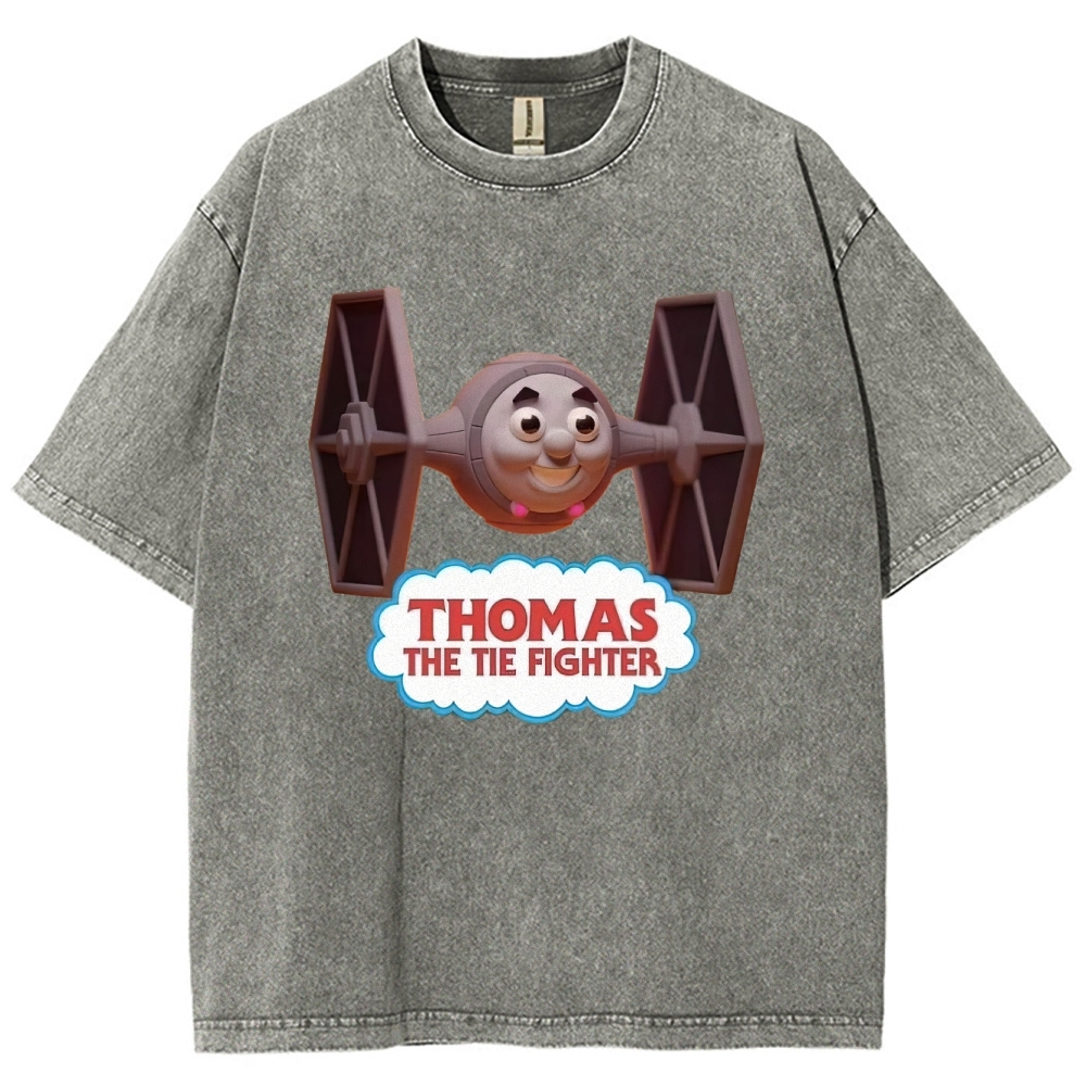 "Thomas The Tie Fighter" Pilot Parody Washed T-Shirt